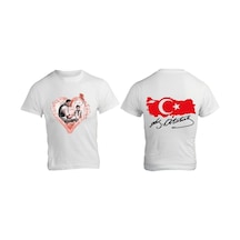 Alpşan Ticaret Bayrak Baskılı 23 Nisan Ulusal Egemenlik Ve Çocuk Bayramı Çocuk Pamuklu Yumuşak T-shirt 36 Beyaz