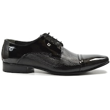 Monoman 66 Hakiki Deri Rugan Siyah Bağlı Klasik Erkek Ayakkabı