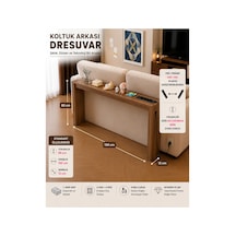 Café Royale Vintage & Usb-tech Konsol Raf - 3 Usb + 4 Priz Girişli Mdf Koltuk Arkası Raf Açık Ceviz 150x85x12