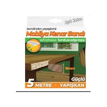 Kendinden Yapışkanlı Masa,raf,dolap,tezgah,mobilya Kenar Bandı 18mmx5 Metre-açık Kahve