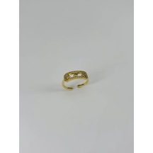 Ayarlanabilir 14 K Gold Zirkon Taşlı Pirinç Bijuteri Yüzük - Yz0163-1 Çok Renkli