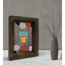 Bk Gift Baykuş Tasarımlı Dekoratif Doğal Masif Ahşap Çerçeve 15X2 (500610013)