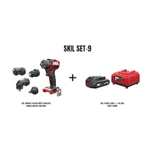 Skil Set-9 Skil Compact 3076CA Akülü 4x Başlıklı Darbeli Matkap Vidalama + Skil 3136AA 2AH Li + 2.4A Şarj Cihazı Promo