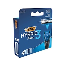 Bıc Hybrid 3 Erkek Tıraş Bıçağı 1 Sap Ve 4 Yedek Başlık 3 Bıçak , 3 Teknolojik Titanyum Bıçak, E Vitamini İle Zenginleştirilmiş Geniş Kayganlaştırıcı Bant