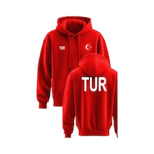 Top Glory Tur Baskılı Kapşonlu 3 İp Kışlık Türkiye Sweatshirt Türkiye Hoodie