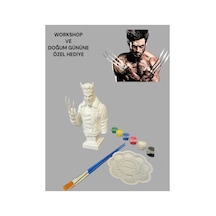 3d Wolverine Logan Figür Boyama Seti - Kendin Boya Hobi Ve Etkinlik Seti - Akrilik Boya + 2 Fırça