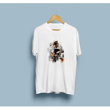 Oversize Barista Tasarım Unisex T-shirt Beyaz