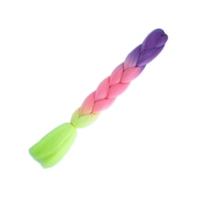Afrika Örgülük Ombreli Sentetik 100 Gr. / Mor / Açık Pembe / Neon Sarı - Elwm-462964 Çok Renkli