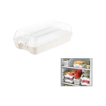 Dünya Dp-07412-101 Şeffaf Plastik Buzdolabı Organizeri Kapaklı 320x183x103mm Kar Beyaz - 12'li Paket Diğer