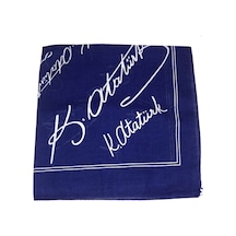 Herşeynota Atatürk Imza Fular Bandana Lacivert Çok Renkli
