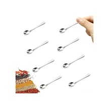Tenfowee 8'li Çelik Baharat Kaşığı Seti - 2.8 İnç Mini Ölçü Kaşıkları, Tuz Şeker Kavanozları İçin Dayanıklı Ve Temizlenmesi Kolay