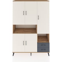 Hyperion Dolap 10 Raflı 2 Çekmeceli 5 Kapaklı 132x44x195 Çam-aytaşı/antrasit Aytası/antrasıt