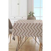 Vizon Zigzag Desenli Dokuma Leke Tutmaz Masa Örtüsü Mso139n11