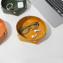 Ganzhoushop Masaüstü Saklama Kutusu L/s Boyutu Çok Renkli Seçenekler Saklama Tepsisi Pürüzsüz Kenarlar Kozmetikler İçin Narin Kutu Uzaktan Kumanda Sarıturuncu