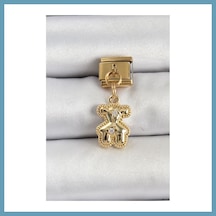 Bezos 316l Çelik Sallantılı Zirkon Taşlı Ayıcık Model Gold Renk Nomination Charm Mbt06