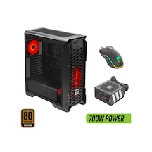 Green Striker Midtower Gaming Bilgisayar Kasası 3 120mm Fan, 6 Fan Desteği, Siyah 700w 80+ Bronze Psu Dahil + Mouse