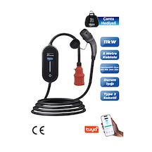 Hıms Hctk-11 11 Kw Trifaze Taşınabilir Elektrikli Araç Şarj Cihazı Wi-fi Mobil Uygulama Type 2