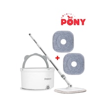 Pony 2 Adet Yedekli Temiz & Kirli Suyu Ayırma Özelliği Otomatik Temizlik Seti Mop Paspas