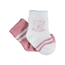 Kitikate Bibaby Biorganic Bear 2'Li Kız Çorap 68412 Gül Kurusu Gülkurusu
