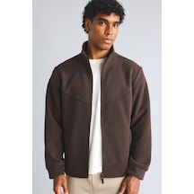Defacto Slim Fit Dik Yaka Fermuarlı Polar Mont H1891ax26aubn338 Kahve-bn338