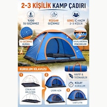 Sylar 2-3 Kişilik Kamp Çadırı Manuel Kurulum Outdoor Kamp Çadırı 220 X 250 X 150 Cm Doğa Çadırı Diğer