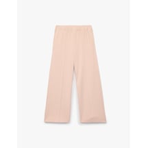 Koton Beli Lastikli Viskon Karışımlı Geniş Paça Pantolon Pembe 7wmg40040ak Gül
