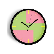 Soyut - Geometrik Temalı Modern Duvar Saati - 30cm - Önü Camlı Siyah Kasa - Sessiz Mekanizma-jh0382 Siyah