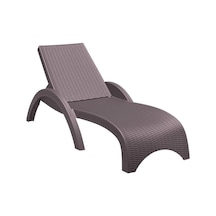 Omnipazar Trk-860 Siesta Fiji Rattan Desenli Ayarlanabilir Lüks Şezlong Kahverengi