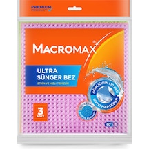 Macromax Ultra Sünger Temizlik Bezi 3'lü 4 Adet Renkli