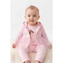 Nayinom Baby Nayinom Kız Bebek Tül Detaylı Pembe Takım %100 Pamuk