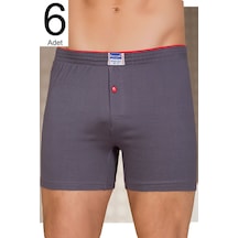 Berrak Erkek Siyah 6'Lı Paket Düğmeli Boxer Elf568Ber10996 001