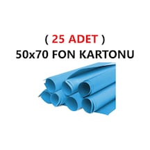 25 Adet 50x70 Cm Koyu Mavi Renkli Fon Kartonu Rulo Canlı Renk Büyük Boy Anaokulu Kreş Okul