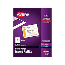 İsim Rozet Uçları, Baskı Veya Yazma, 7 X 10 Cm, 300 Kart Stok Yedekleri 5392 , Beyaz