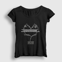 Presmono Kadın Never Own Me Muse T-shirt Siyah
