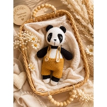 Amigurumi Panda Uyku Arkadaşı El Yapımı Organik Bebek Oyuncağı