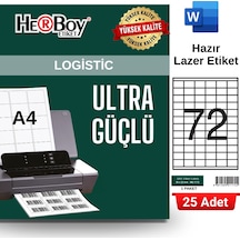 Herboy Hb-1172 35 X 23 Mm A4 Laser Etiket 25 Adet