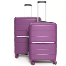 Gbag Pp Kırılmaz 2 Li Valiz Seti Orta Ve Kabin Boy Bavul Mor