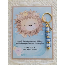 24 Adet Özel Tasarım Aslan Ve Mavi Anahtarlık Hastane Yeni Doğan 40 Mevlidi Dağıtmalık Hediyelik