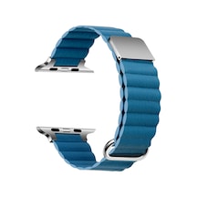 Watch 40mm Uyumlu Krd-78 Pu Deri Kordon Strap Kayış Nvth- Mavi