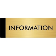 Metal Yönlendirme Levhası, Departman Kapı Isimliği Information 7x20 Cm Altın Renk