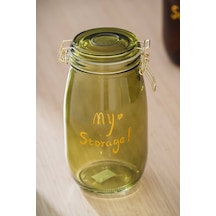 Pierre Klipsli Kapaklı Kavanoz Seti - 21.5 Cm Açık Yeşil