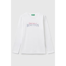 Benetton Kız Çocuk Tişört Beyaz