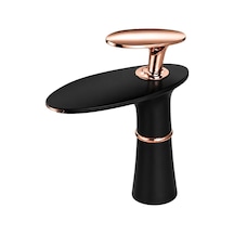 Rıva Kısa Lavabo Bataryası Mat Sıyah-rose Mat Siyah