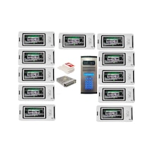11 Daire Nts 2001-b 4,3'' Görüntülü Diafon Beyaz-8003 Tuş Takımlı Şifreli Zil Panelli Set
