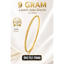 22 Ayar Tse Belgeli 9 Gram Lazerli Ajda Altın Bilezik İşçiliksiz Yatırımlık