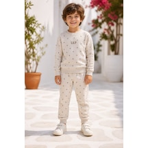 Eray Alp Kids Erkek Çocuk Bej Eşofman Takımı Günlük Rahat Kombin