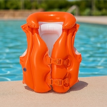 Çocuk Şişme Can Yeleği Yüzme Can Yeleği Deniz Yeleği Şişme Kırmız Yelek Life Vest Emniyet 50x47 Cm. Kırmızı