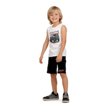 Fyk Kids Erkek Çocuk Advanture Baskılı Alt-üst Takım Beyaz