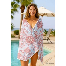 Unisex Desenli Baskılı Deniz Plaj Havlusu Otantik Nar Çiçeği 70x140 Cm Çok Renkli