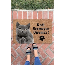 Kedi Sevmeyen Giremez Kapı Önü Paspası Dekoratif Kapı Paspası Dış Mekan Paspas Ev Içi Paspası 4 Standart